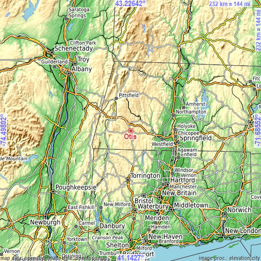 Topographic map of Otis