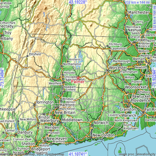 Topographic map of Palmer