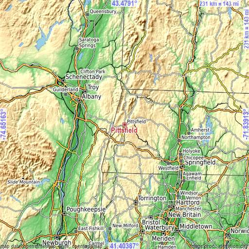 Topographic map of Pittsfield