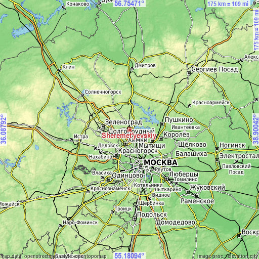 Topographic map of Sheremet’yevskiy