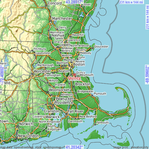 Topographic map of Quincy