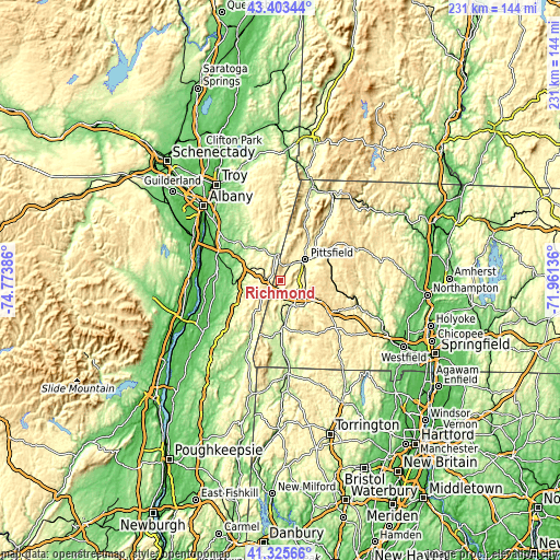 Topographic map of Richmond