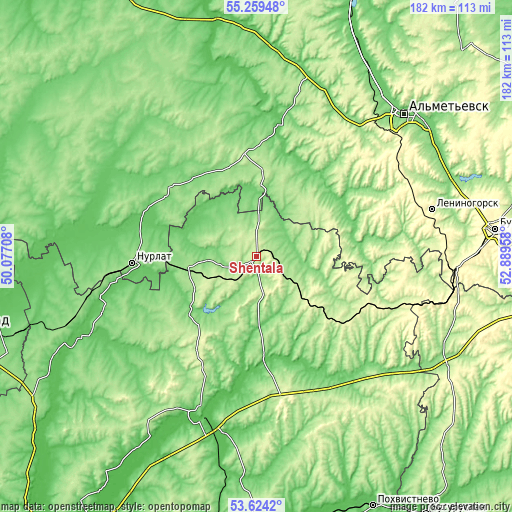 Topographic map of Shentala