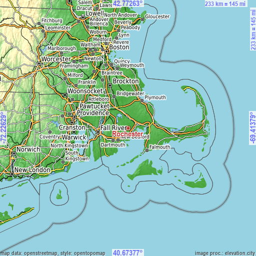 Topographic map of Rochester