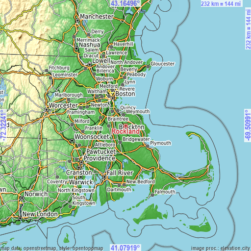 Topographic map of Rockland