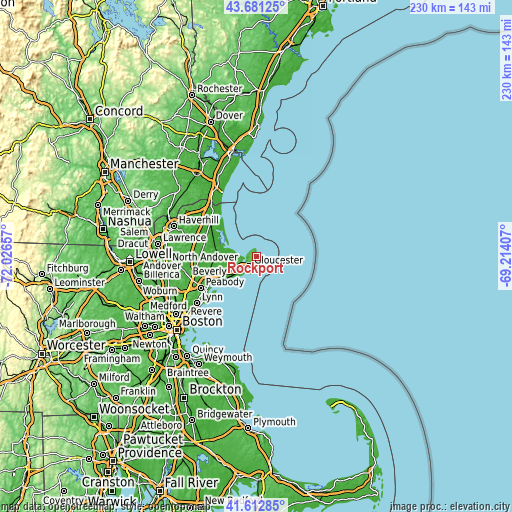 Topographic map of Rockport