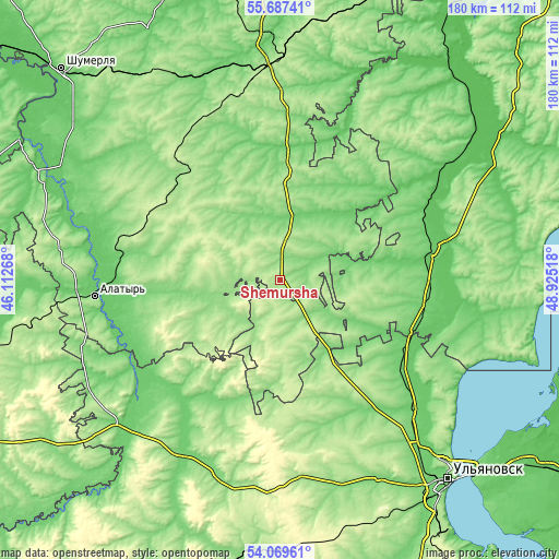 Topographic map of Shemursha