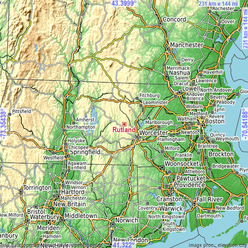 Topographic map of Rutland