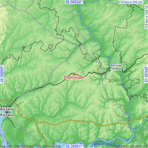 Topographic map of Shemordan