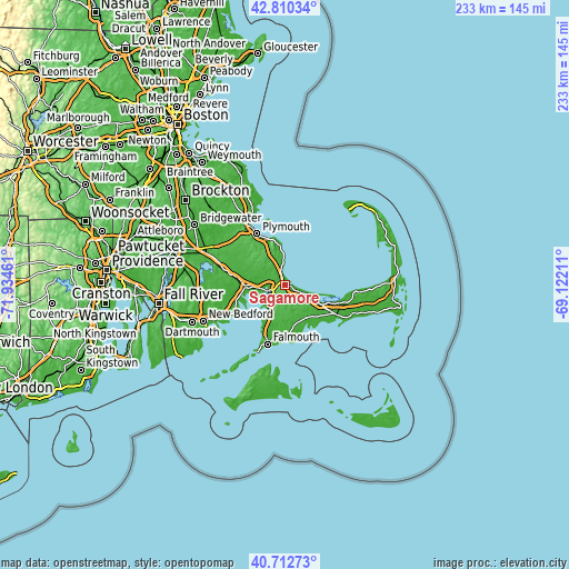 Topographic map of Sagamore