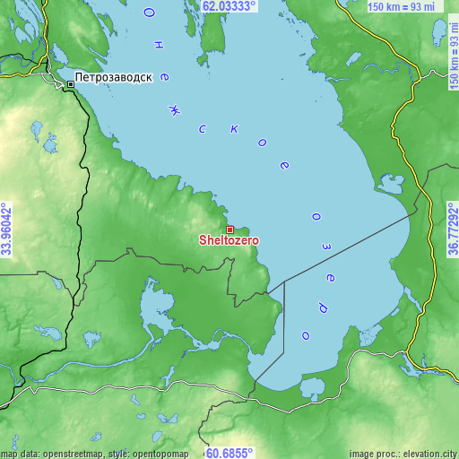 Topographic map of Sheltozero