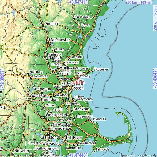 Topographic map of Salem