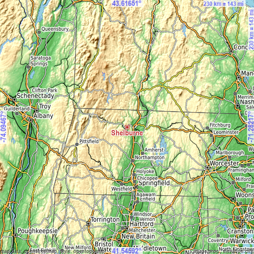 Topographic map of Shelburne