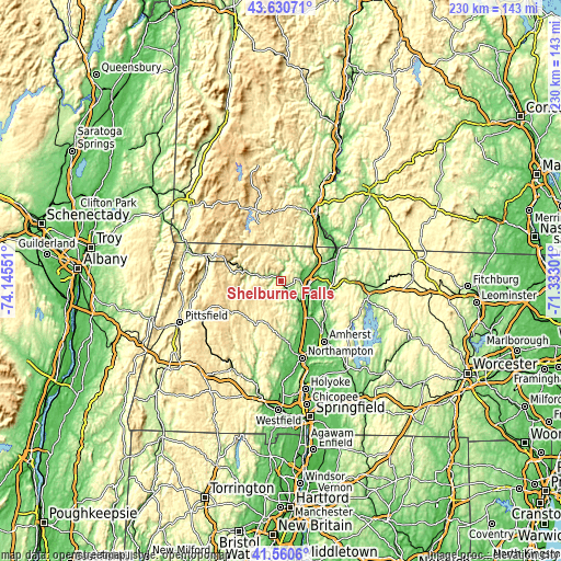 Topographic map of Shelburne Falls