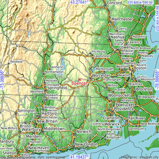 Topographic map of Spencer