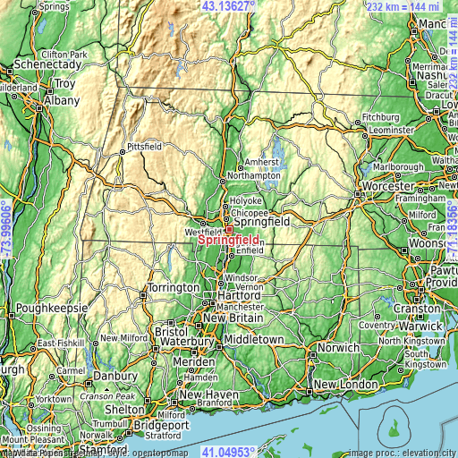 Topographic map of Springfield