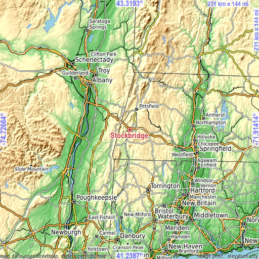 Topographic map of Stockbridge