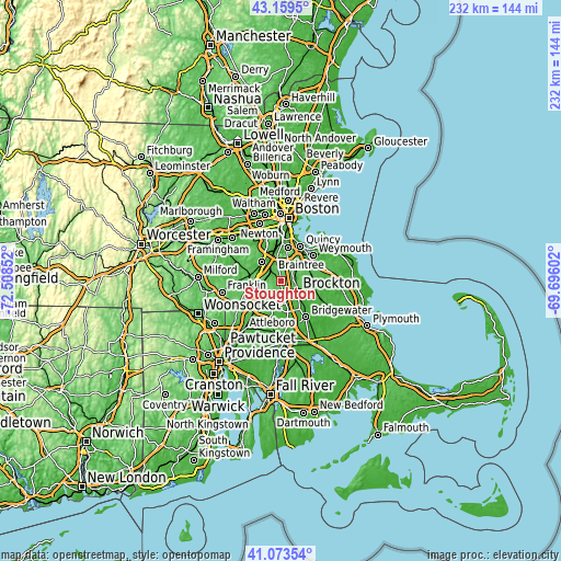 Topographic map of Stoughton