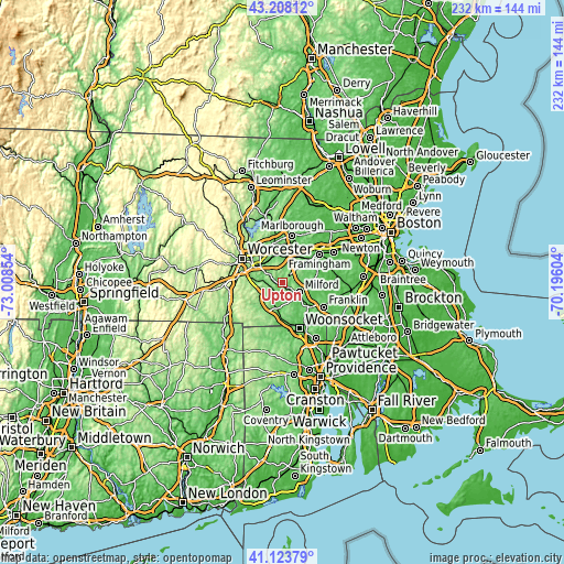 Topographic map of Upton