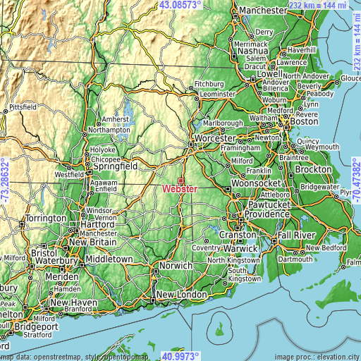 Topographic map of Webster