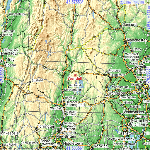 Topographic map of Wendell