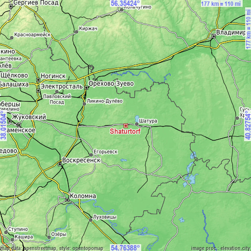 Topographic map of Shaturtorf