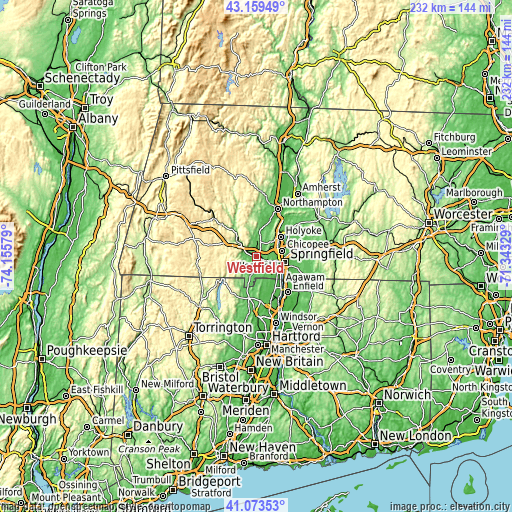 Topographic map of Westfield