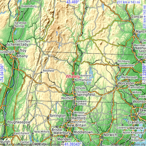 Topographic map of Whately