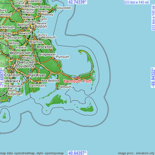 Topographic map of Yarmouth Port