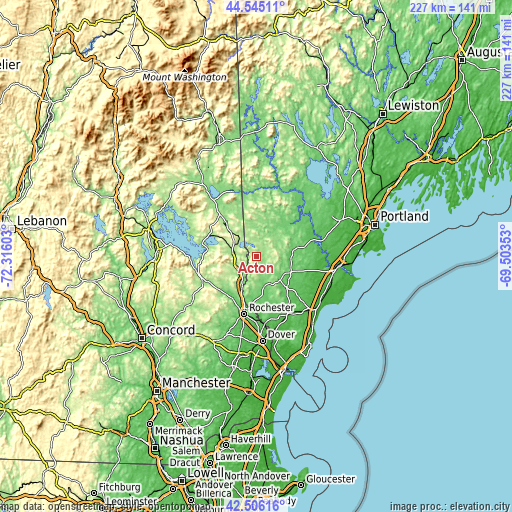 Topographic map of Acton