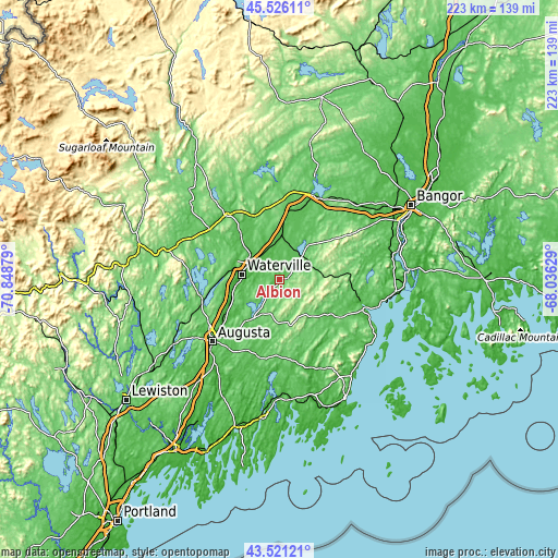 Topographic map of Albion