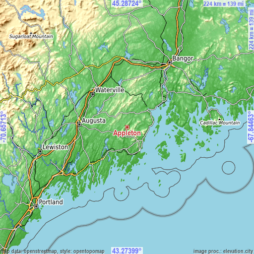 Topographic map of Appleton