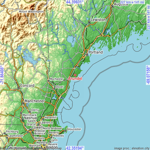 Topographic map of Arundel