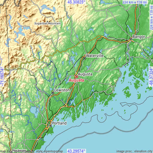 Topographic map of Augusta