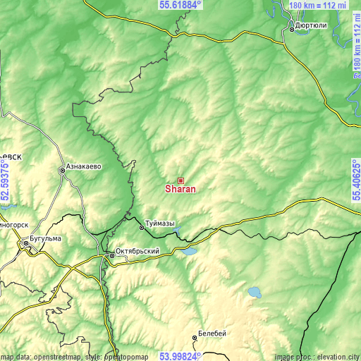 Topographic map of Sharan