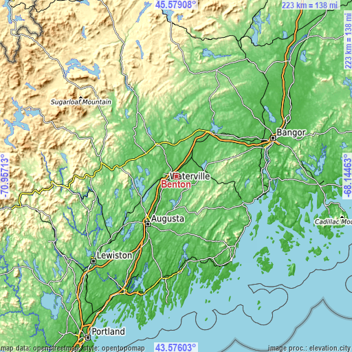 Topographic map of Benton