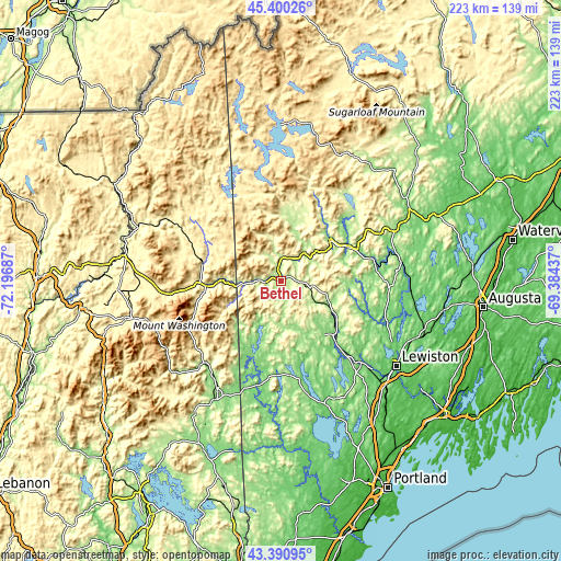 Topographic map of Bethel