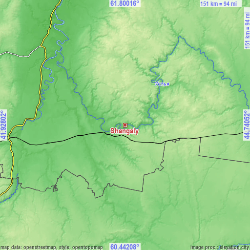 Topographic map of Shangaly