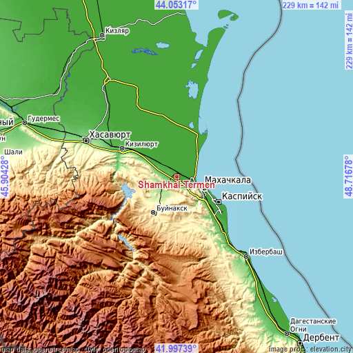 Topographic map of Shamkhal-Termen