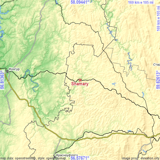 Topographic map of Shamary