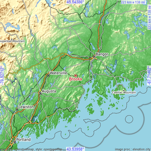 Topographic map of Brooks