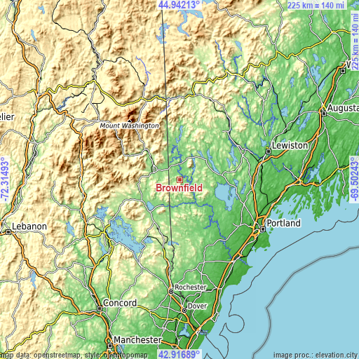 Topographic map of Brownfield