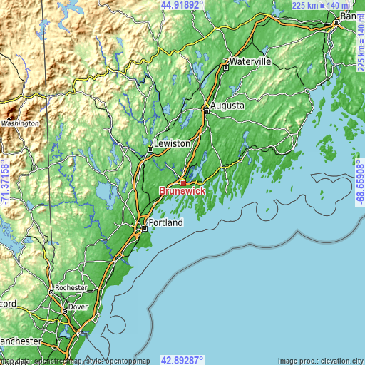 Topographic map of Brunswick