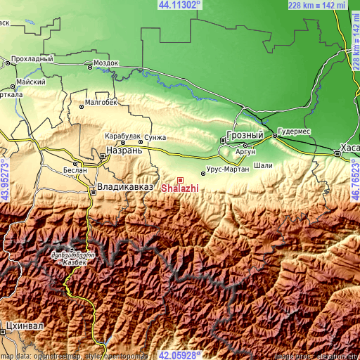 Topographic map of Shalazhi