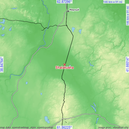 Topographic map of Shalakusha