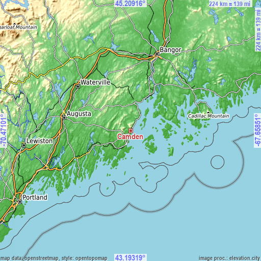 Topographic map of Camden