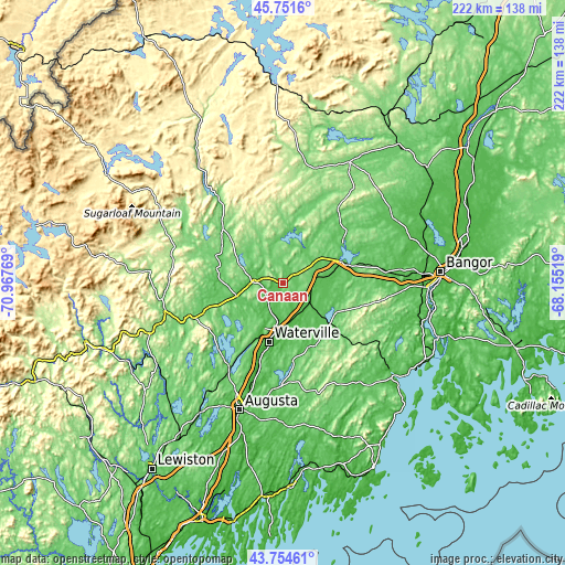 Topographic map of Canaan