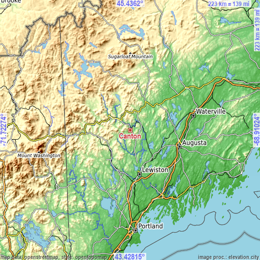 Topographic map of Canton