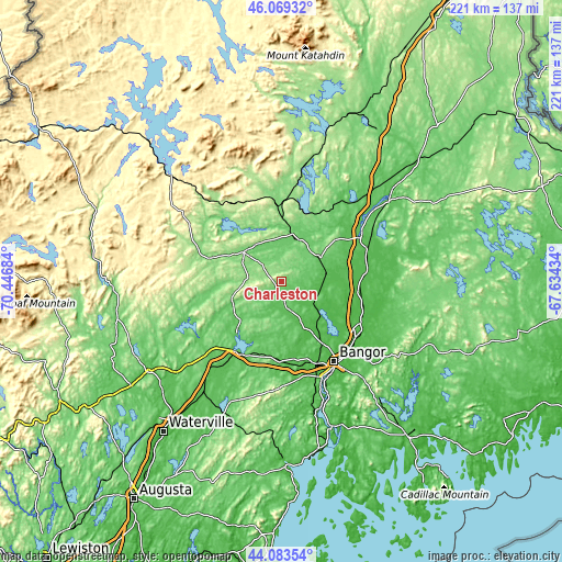 Topographic map of Charleston