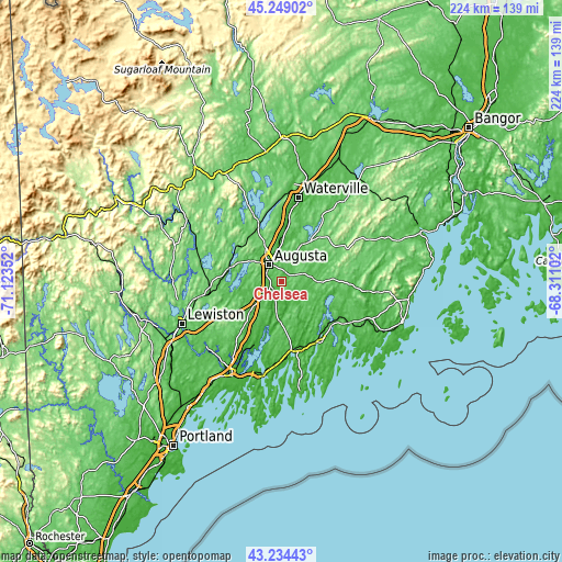 Topographic map of Chelsea